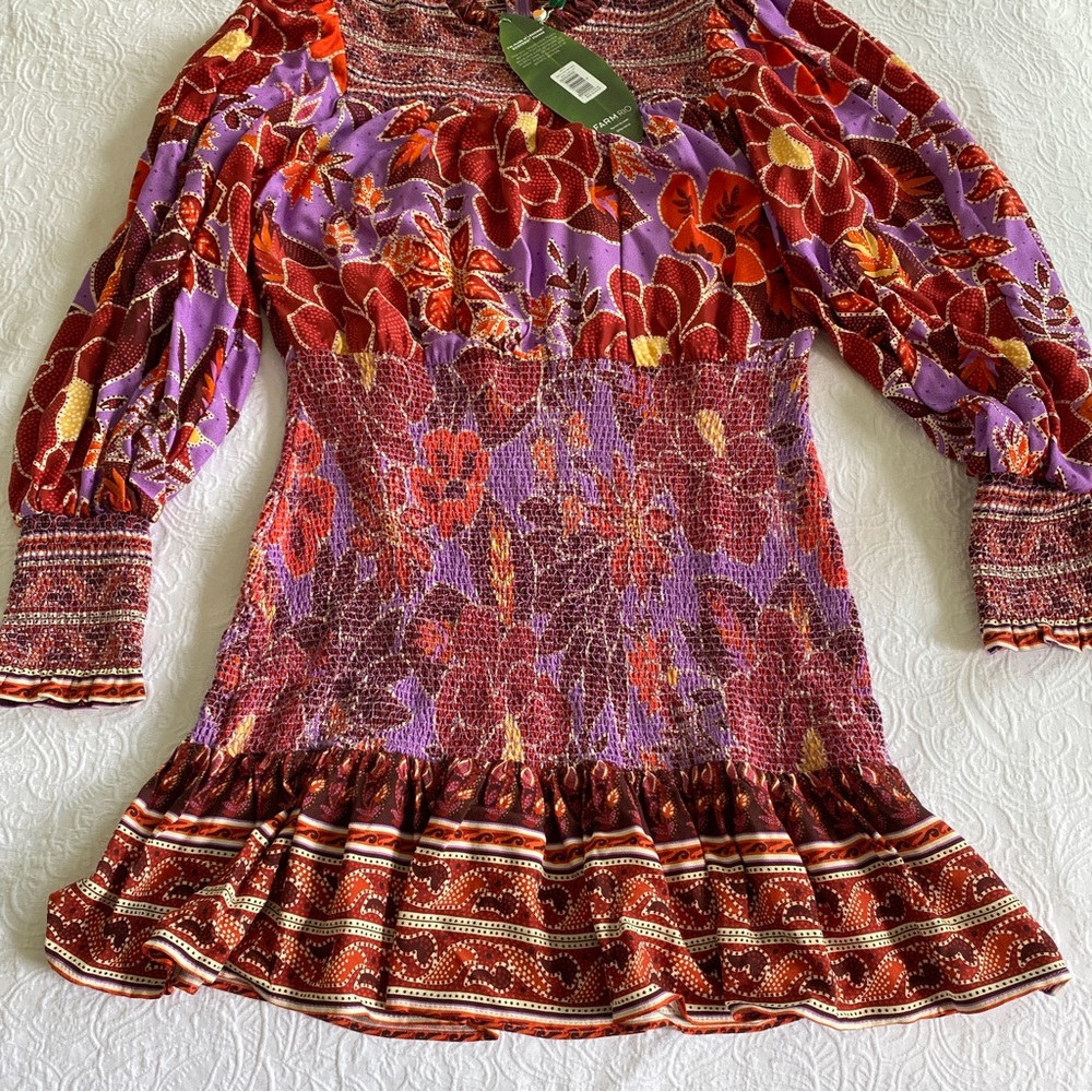 š„ FARM RIO Sweet Floral Long Sleeve Minidress - Picture 8 of 17